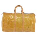 LOUIS VUITTON Monogram Vernis Mercer Boston Bag Beige M91000 LV Auth BA10406-3