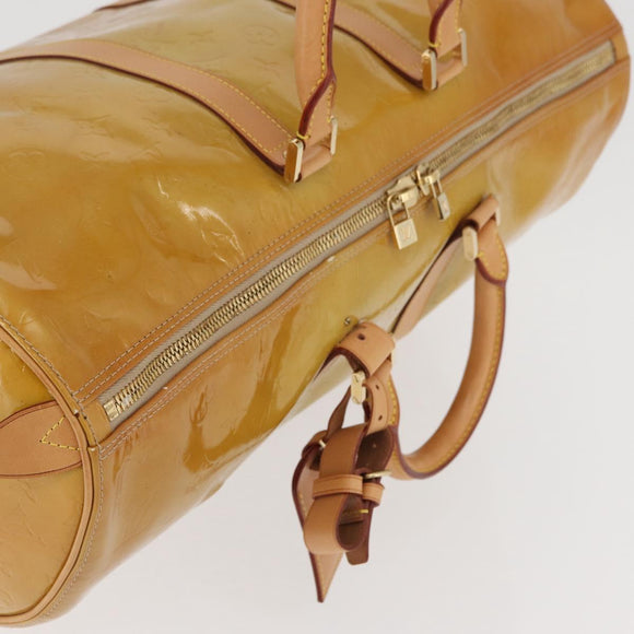 LOUIS VUITTON Monogram Vernis Mercer Boston Bag Beige M91000 LV Auth BA10406