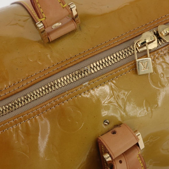LOUIS VUITTON Monogram Vernis Mercer Boston Bag Beige M91000 LV Auth BA10406