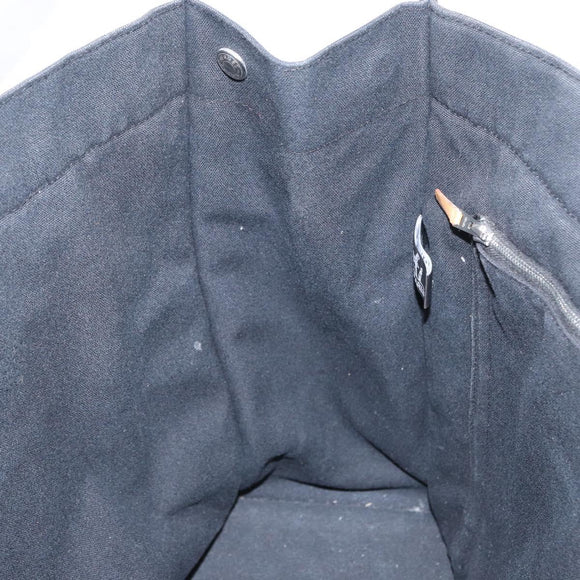 HERMES Fourre Tout GM Hand Bag Canvas Black Silver Auth BA10408