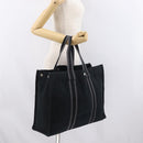 HERMES Fourre Tout GM Hand Bag Canvas Black Silver Auth BA10408-22