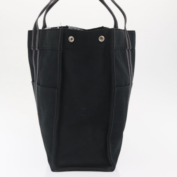 HERMES Fourre Tout GM Hand Bag Canvas Black Silver Auth BA10408