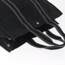 HERMES Fourre Tout GM Hand Bag Canvas Black Silver Auth BA10408-6