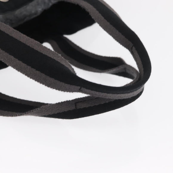 HERMES Fourre Tout GM Hand Bag Canvas Black Silver Auth BA10408