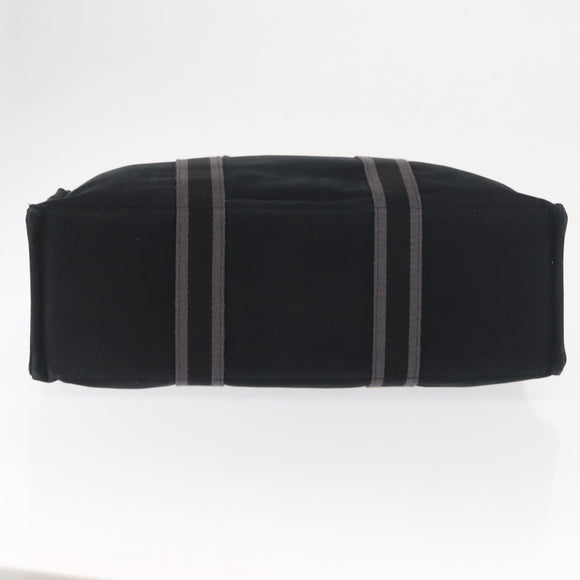 HERMES Fourre Tout GM Hand Bag Canvas Black Silver Auth BA10408