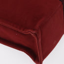 HERMES Fourre Tout MM Hand Bag Canvas Red Silver Auth BA10410-10