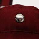 HERMES Fourre Tout MM Hand Bag Canvas Red Silver Auth BA10410-14
