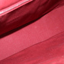 HERMES Fourre Tout MM Hand Bag Canvas Red Silver Auth BA10410-16