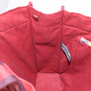 HERMES Fourre Tout MM Hand Bag Canvas Red Silver Auth BA10410-18