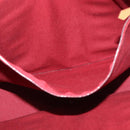 HERMES Fourre Tout MM Hand Bag Canvas Red Silver Auth BA10410-20