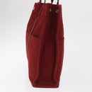 HERMES Fourre Tout MM Hand Bag Canvas Red Silver Auth BA10410-4