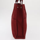 HERMES Fourre Tout MM Hand Bag Canvas Red Silver Auth BA10410-5