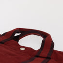 HERMES Fourre Tout MM Hand Bag Canvas Red Silver Auth BA10410-8