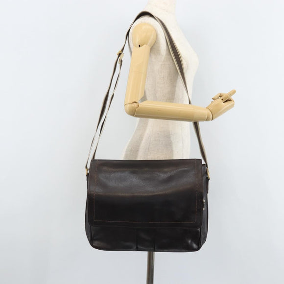 Salvatore Ferragamo Shoulder Bag Leather Brown Gold Auth BA10411