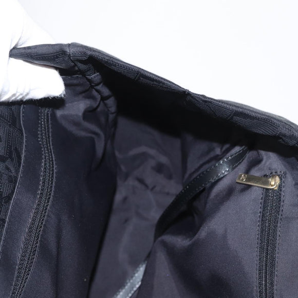 CHANEL New Travel line Tote Bag Nylon Black Gold CC Auth BA10413