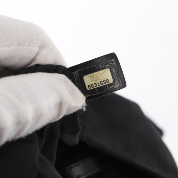 CHANEL New Travel line Tote Bag Nylon Black Gold CC Auth BA10413