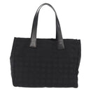 CHANEL New Travel line Tote Bag Nylon Black Gold CC Auth BA10413-2