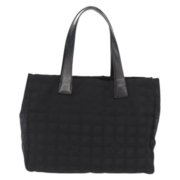 CHANEL New Travel line Tote Bag Nylon Black Gold CC Auth BA10413 - 0