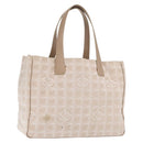 CHANEL New Travel Line Tote Bag Nylon Beige Gold CC Auth BA10414-1