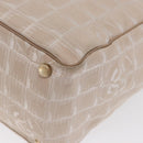 CHANEL New Travel Line Tote Bag Nylon Beige Gold CC Auth BA10414-15