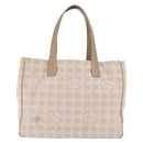 CHANEL New Travel Line Tote Bag Nylon Beige Gold CC Auth BA10414-2