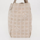 CHANEL New Travel Line Tote Bag Nylon Beige Gold CC Auth BA10414-6