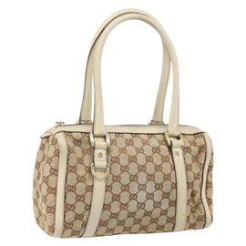 GUCCI GG Canvas Hand Bag Beige Gold 130942 Auth BA10415