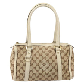 GUCCI GG Canvas Hand Bag Beige Gold 130942 Auth BA10415 - 0