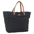 GUCCI GG Canvas Tote Bag Nylon Black Gold 282439 Auth BA10417-1