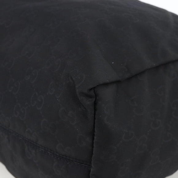 GUCCI GG Canvas Tote Bag Nylon Black Gold 282439 Auth BA10417