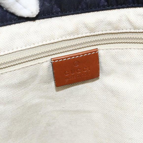 GUCCI GG Canvas Tote Bag Nylon Black Gold 282439 Auth BA10417