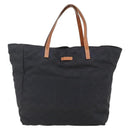 GUCCI GG Canvas Tote Bag Nylon Black Gold 282439 Auth BA10417-2