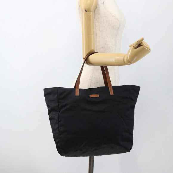 GUCCI GG Canvas Tote Bag Nylon Black Gold 282439 Auth BA10417