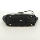 VALENTINO Tote Bag Leather 2way Black Gold Auth BA10419V-11