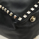 VALENTINO Tote Bag Leather 2way Black Gold Auth BA10419V-12