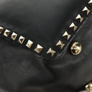 VALENTINO Tote Bag Leather 2way Black Gold Auth BA10419V-14