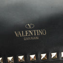 VALENTINO Tote Bag Leather 2way Black Gold Auth BA10419V-16