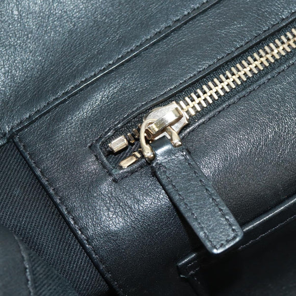 VALENTINO Tote Bag Leather 2way Black Gold Auth BA10419V