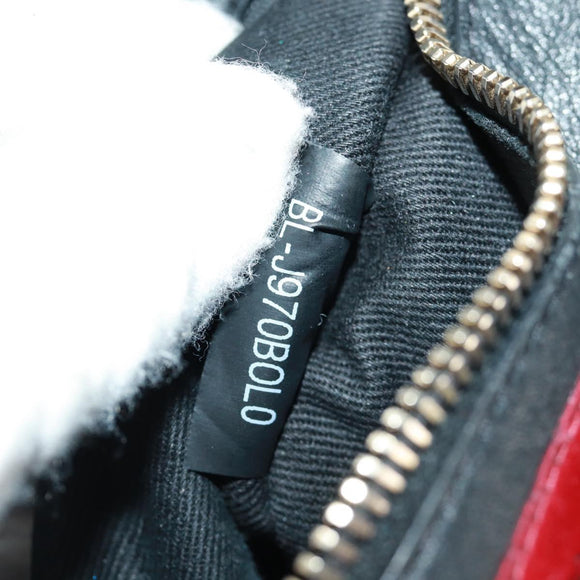 VALENTINO Tote Bag Leather 2way Black Gold Auth BA10419V