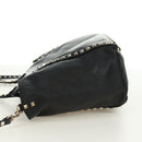 VALENTINO Tote Bag Leather 2way Black Gold Auth BA10419V-4