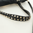 VALENTINO Tote Bag Leather 2way Black Gold Auth BA10419V-7