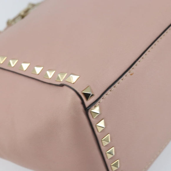 VALENTINO Tote Bag Leer 2way Roze Goud Auth BA10420