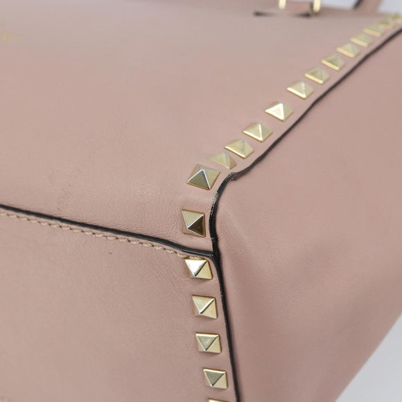 VALENTINO Tote Bag Leer 2way Roze Goud Auth BA10420