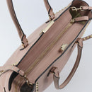 VALENTINO Tote Bag Leer 2way Roze Goud Auth BA10420-10