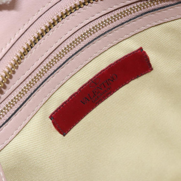 VALENTINO Tote Bag Leer 2way Roze Goud Auth BA10420
