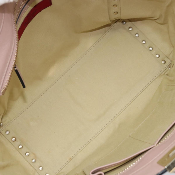VALENTINO Tote Bag Leer 2way Roze Goud Auth BA10420