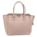 VALENTINO Tote Bag Leer 2way Roze Goud Auth BA10420-13