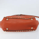 VALENTINO Tote Bag Leer 2way Oranje Goud Auth BA10422-5