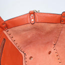 VALENTINO Tote Bag Leer 2way Oranje Goud Auth BA10422-21