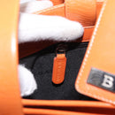BVLGARI Hand Bag Leather Orange Silver Auth BA10424-23